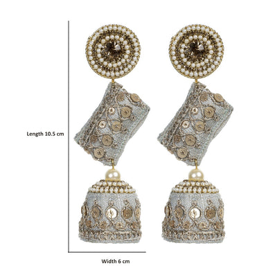 Zainab - Zardosi work Jumkha Earrings