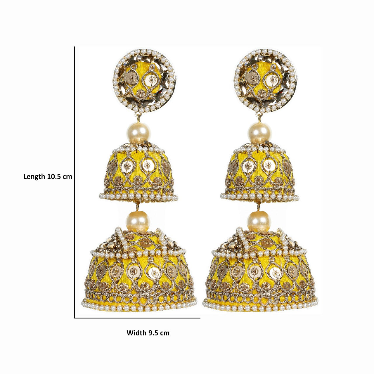 Mehar - Double Jumkha long earrings