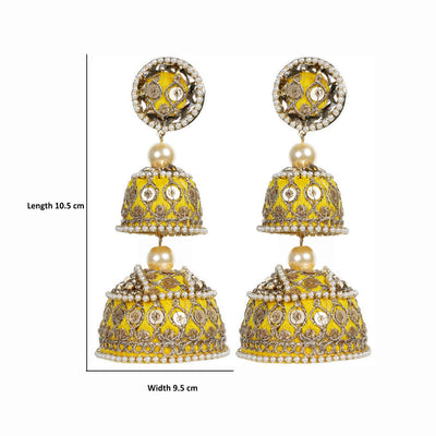 Mehar - Double Jumkha long earrings