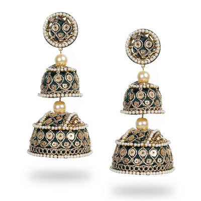 Mehar - Double Jumkha long earrings