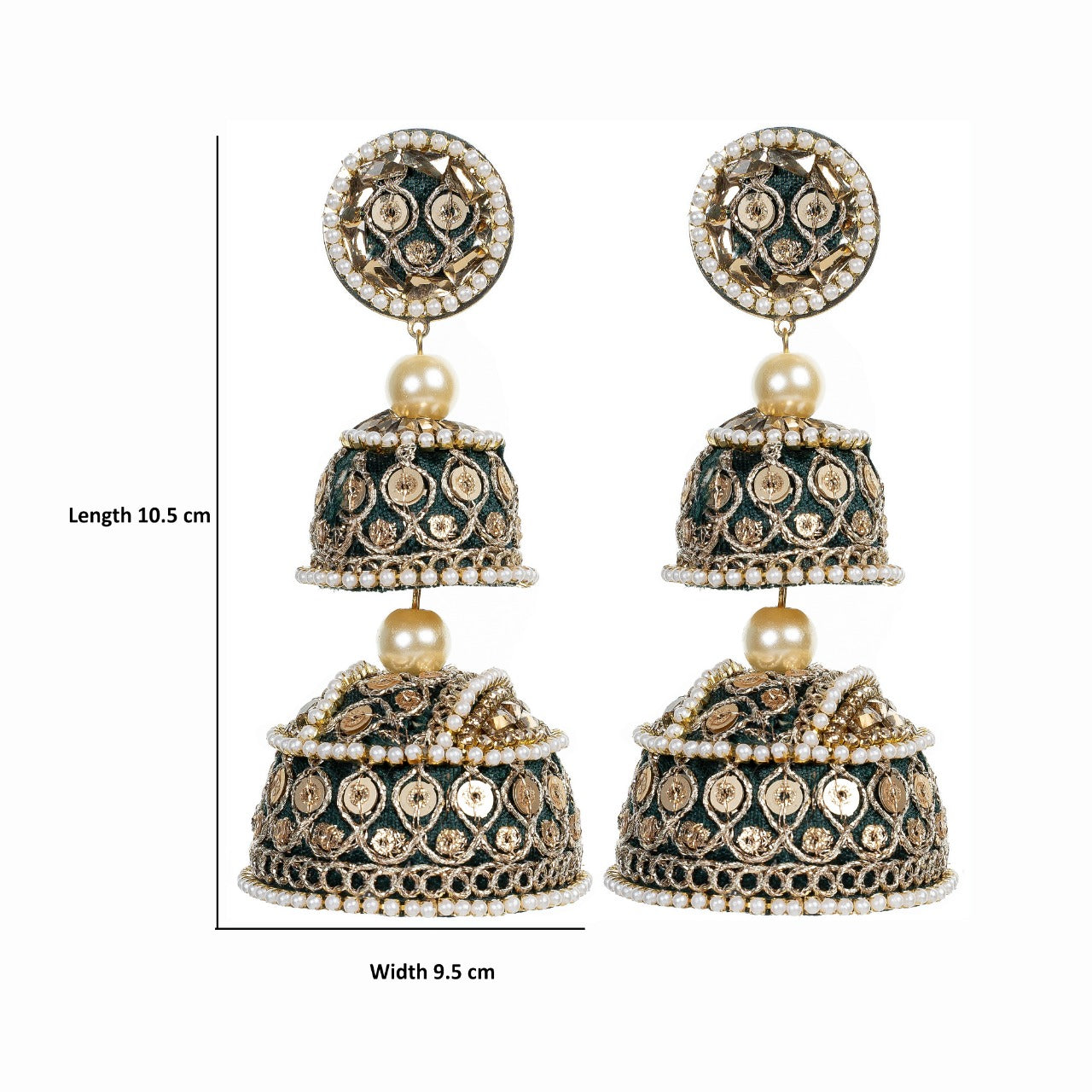 Mehar - Double Jumkha long earrings