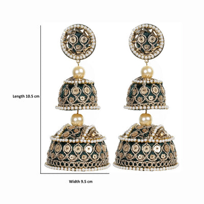 Mehar - Double Jumkha long earrings