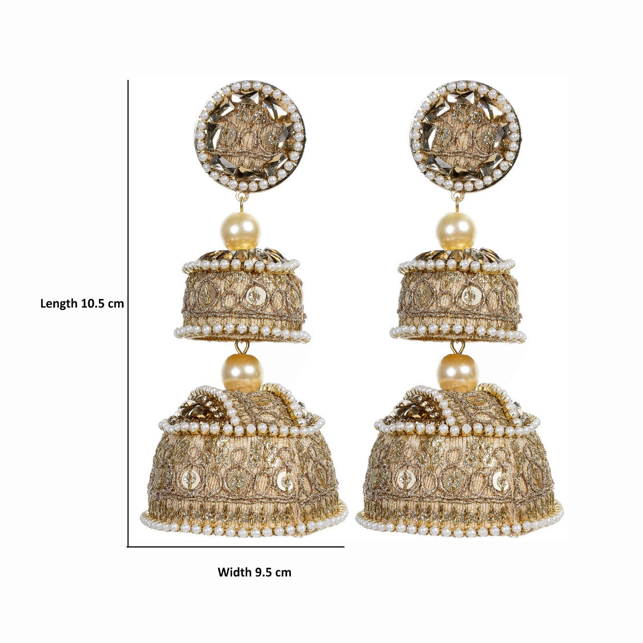 Mehar - Double Jumkha long earrings