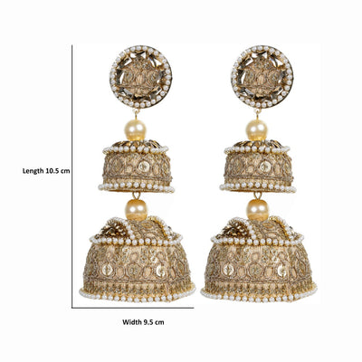Mehar - Double Jumkha long earrings