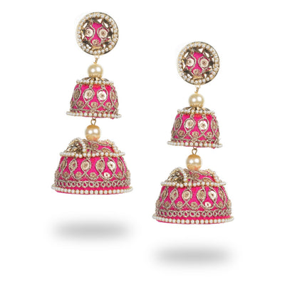 Mehar - Double Jumkha long earrings