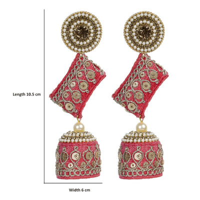 Zainab - Zardosi work Jumkha Earrings
