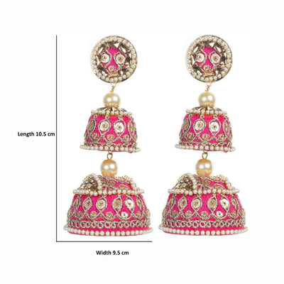 Mehar - Double Jumkha long earrings