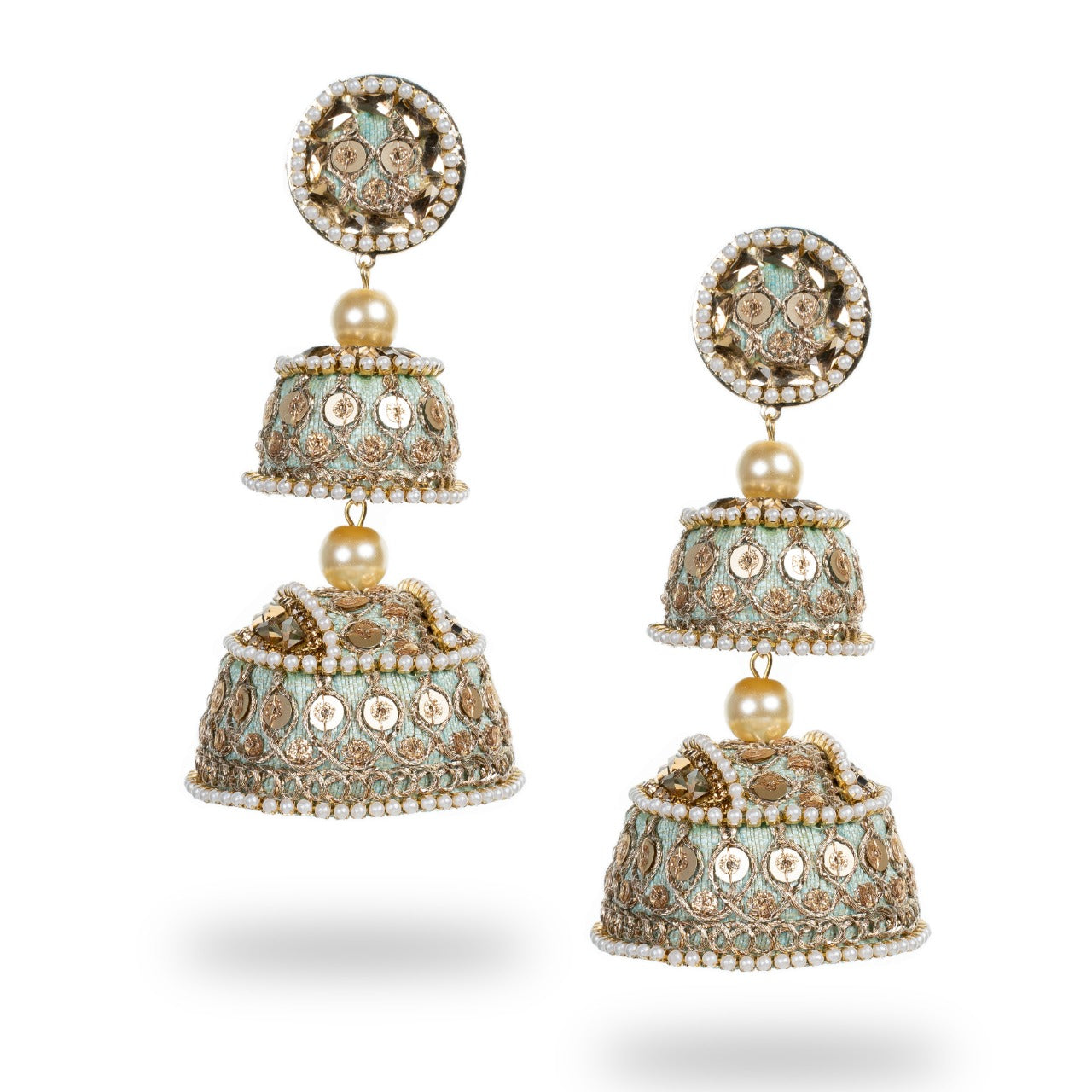 Mehar - Double Jumkha long earrings