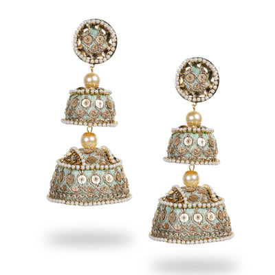 Mehar - Double Jumkha long earrings